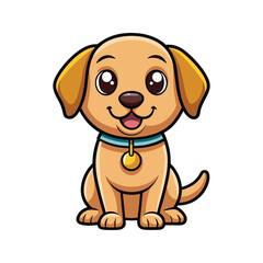 Friendly labrador retriever dog character vector illustration isolated on white background