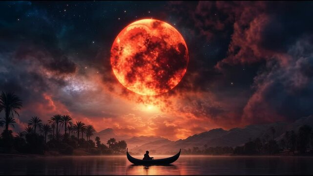 A cinematic scene of the heliacal rising of Sirius over the Nile