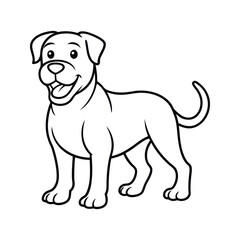 Fototapeta premium Friendly puppy dog with short tail silhouette isolated on white background