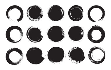 Set of grunge circle