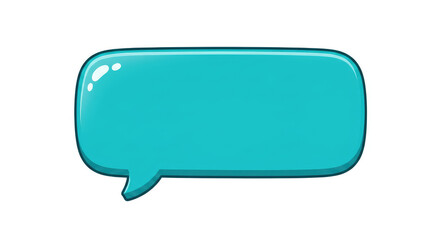 Turquoise Cartoon Speech Bubble Illustration.