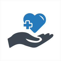 Health insurance icon. Hart care icon
