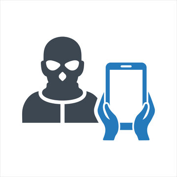 Mobile phone theft icon. Phone Hacker icon