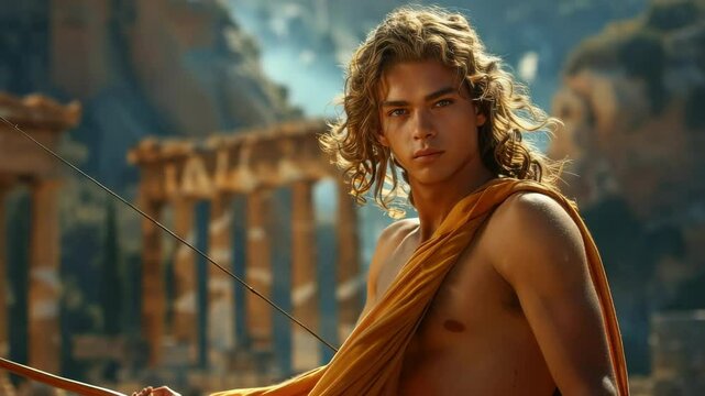 Divine muse: Apollo spirit, Phebus ray, Olympus light, prophecy keeper, art master, muse friend, healer path, migrant hope, sacred truth, ancient myth, god wisdom, eternal flame