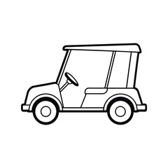Fototapeta premium Golf cart silhouette isolated on white background