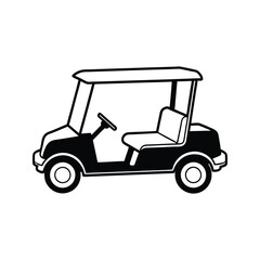 Golf vehicle silhouette isolated on white background