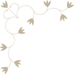 Monoline Decorative Floral Corner 