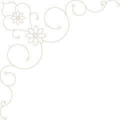 Monoline Decorative Floral Corner 