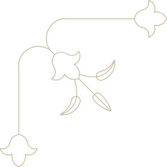 Monoline Decorative Floral Corner 