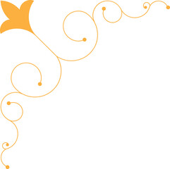 Monoline Decorative Floral Corner 