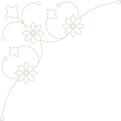Monoline Decorative Floral Corner 