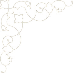 Obraz premium Monoline Decorative Floral Corner 