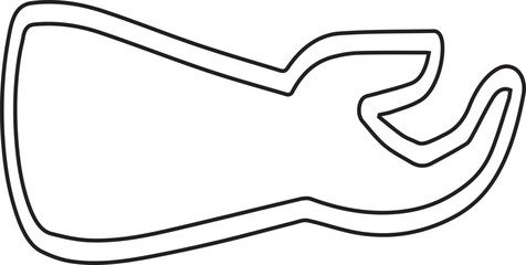 Fototapeta premium This stylized racetrack outline features a simple, minimal design perfect for logo creation, automotive themes, or sports branding with a contemporary and clean aesthetic.