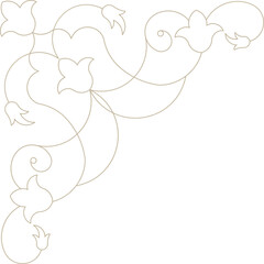 Obraz premium Monoline Decorative Floral Corner 