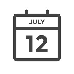 July 12 Calendar Day or Calender Date - Deadline or Appointment