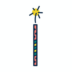 Fireworks Lady Finger w Lit Fuse Icon Roman Candle