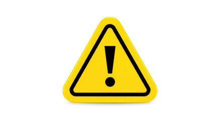 Yellow Warning Triangle Sign with Exclamation Mark.