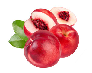 Nectarine fruit isolated on transparent png (Image from camera)