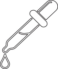 A minimalist dropper design evokes precision and refinement, suitable for logos, icons, and healthcare themed graphics, representing accuracy in science, medicine, or beauty applications.