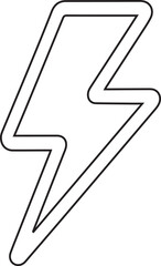 A minimalist lightning bolt graphic provides a simple yet striking design element, ideal for use in logos, user interfaces, and as an icon to represent energy or speed.