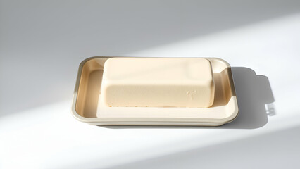 Fototapeta premium Heated Butter Tray flat-lay studio, isolated macro studio view for branding usage