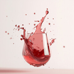 Dynamic Splash of Red Wine in a Crystal Glass A Stunning Visual