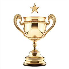 Golden Trophy Award Achievement, Victory, Success, Excellence, Celebration