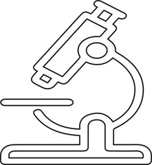 Artistic rendering displays a minimal scientific microscope, suitable for use in a variety of designs, education projects, logos, or medical research material with a clean, modern aesthetic.