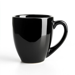 Brewing Coffee in a Black Mug, Indoor Kitchen Setting, Photography, Modern Environment, Elevated Viewpoint