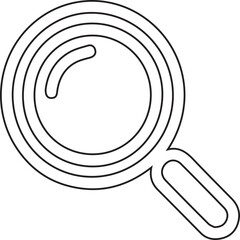 Explore with this graphic of a simple magnifying glass, an icon suited for search, inspection, or investigation, perfect for website elements and user interfaces.