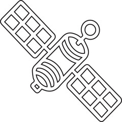 A scalable design of a satellite graphic presents a modern, clean representation of space technology, perfect for applications in communications, science, or global connectivity projects.