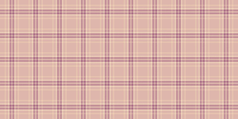 Customize tartan fabric seamless, hippy plaid background pattern. Stitched textile texture vector check in light and pink colors.