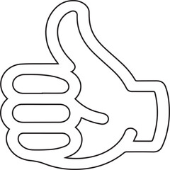 Upward pointing thumb emblem is a simple, positive graphic suitable for app design, user interface elements, websites, social media marketing, or general use as a modern icon.