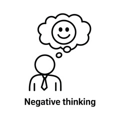 Person thinking about happiness with a smile in a thought bubble