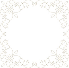 Monoline Floral Decorative Frame