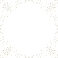 Monoline Floral Decorative Frame