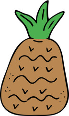 Illustration of an pineapple. Vector doodle food