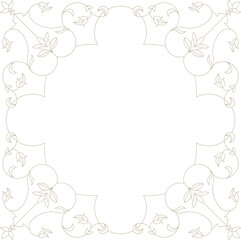 Monoline Floral Decorative Frame