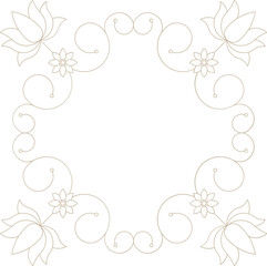 Monoline Floral Decorative Frame