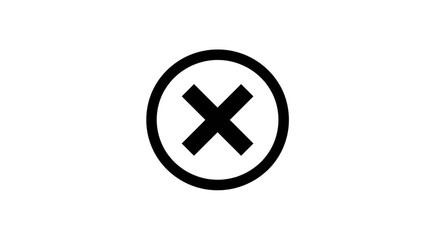 Fototapeta premium Black Circle with a Cross Symbol.