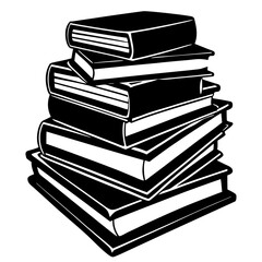 Simple stack of books silhouette vector, ideal for reading events, school graphics, teacher printables, or National Book Lovers Day creative projects.