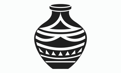 pottery icon, ceramic vase vector, clay jar silhouette, antique pottery graphic, mobile concept and web design, vector illustration on white background 
