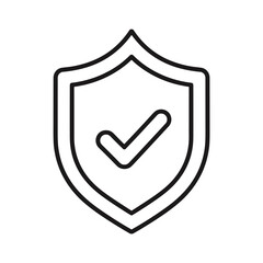 vector illustration of risk management shield icon outline isolated on white background