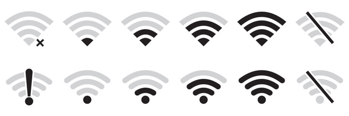 WiFi Icon Vector for Wireless Network, Connectivity, and Internet Signal