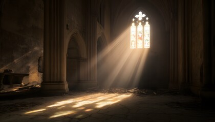 light in the dark church interior