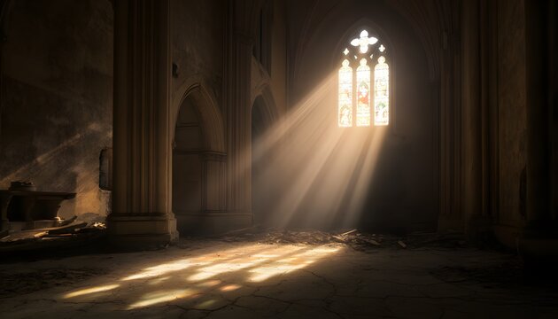light in the dark church interior