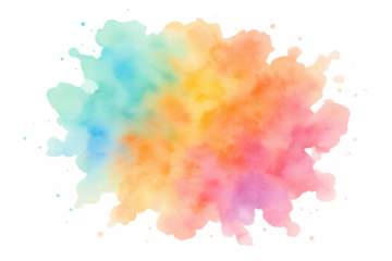 Multicolored watercolor splashing, spreading vivid pigments across transparent surface with dynamic, fluid movement