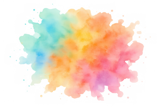 Multicolored watercolor splashing, spreading vivid pigments across transparent surface with dynamic, fluid movement