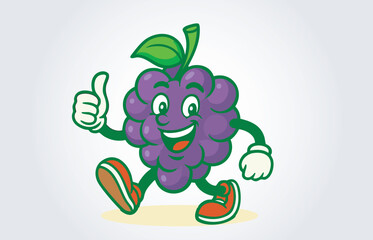 Grape Mascot Cartoon Character Logo Template