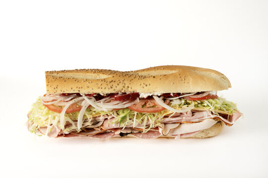 Italian Sub Sandwich on white background